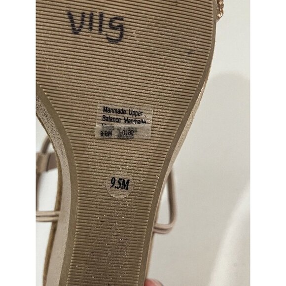 Style And Company Mulan Gold Wedge Sandals Women 9.5 Embellished - Picture 6 of 7